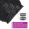 Women's 12–26 in. Tangled Straight Clip-Ins for Black Women, Double-Drawn Remy Human Hair, Full Head, Natural Black, 18 Clips with 8-Piece Messy Hair Bun (2 view 2