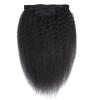 Women's 12–26 in. Tangled Straight Clip-Ins for Black Women, Double-Drawn Remy Human Hair, Full Head, Natural Black, 18 Clips with 8-Piece Messy Hair Bun (2 view 4