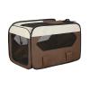 Foldable Dog Travel Crate for Car and Home, 600D Waterproof Fabric, Brown, M 60 × 35 × 35 view 1