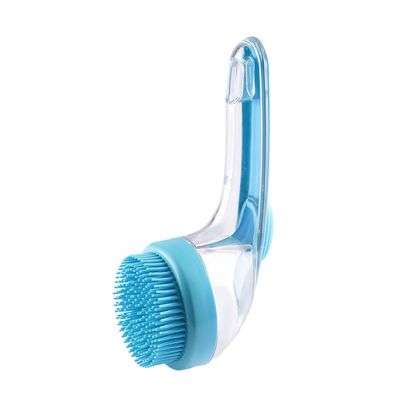 Dog Bath Brush with Silicone Shampoo Dispenser, Blue