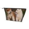Two Cute Akita Dogs Toiletry Bag, Makeup Bag, Cosmetic Pouch view 2