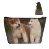 Two Cute Akita Dogs Toiletry Bag, Makeup Bag, Cosmetic Pouch view 4