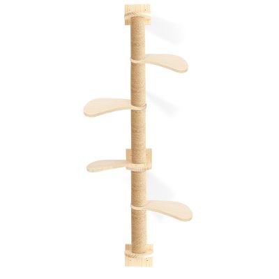 cadciehe 4-Level Floor-to-Ceiling Wall-Mounted Cat Tower