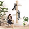cadciehe 4-Level Floor-to-Ceiling Wall-Mounted Cat Tower view 4
