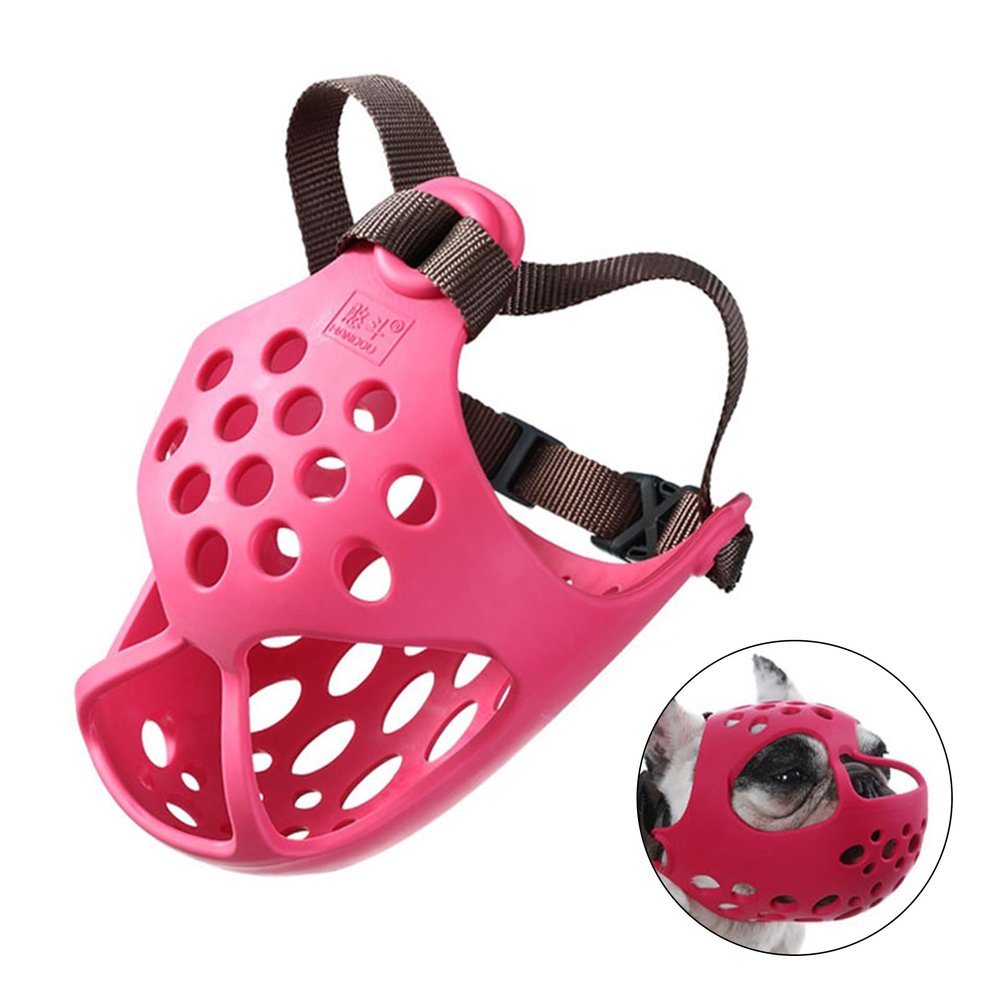 PETCUTE Basket Muzzle for Dogs, Breathable Silicone Muzzle with Adjustable Straps, Size L