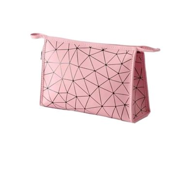 Waterproof PU Leather Cosmetic Bag, L, Pink