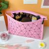 Waterproof PU Leather Cosmetic Bag, L, Pink view 3