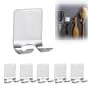 Wobestod 6-Pack Self-Adhesive Razor Holders, No Drilling, Stainless Steel, Silver view 1