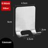 Wobestod 6-Pack Self-Adhesive Razor Holders, No Drilling, Stainless Steel, Silver view 2
