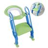 Adjustable Baby and Toddler Toilet Training Seat with Ladder, Blue/Green view 2