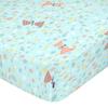 HappyFriday Moshi Moshi Fitted Sheet, Blue/Multicolor, 70 x 140 x 14 cm view 1
