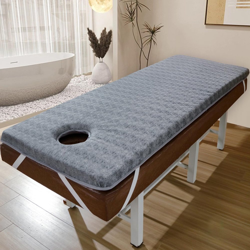 LDLCYCN Latex Foam Massage Table Pad with Face Hole, Foldable, Non-Slip, B, 4 cm, 70 x 190 cm (S)
