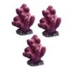 Artificial Coral Ornaments for Aquarium, Purple, 3-Piece Resin Set view 1