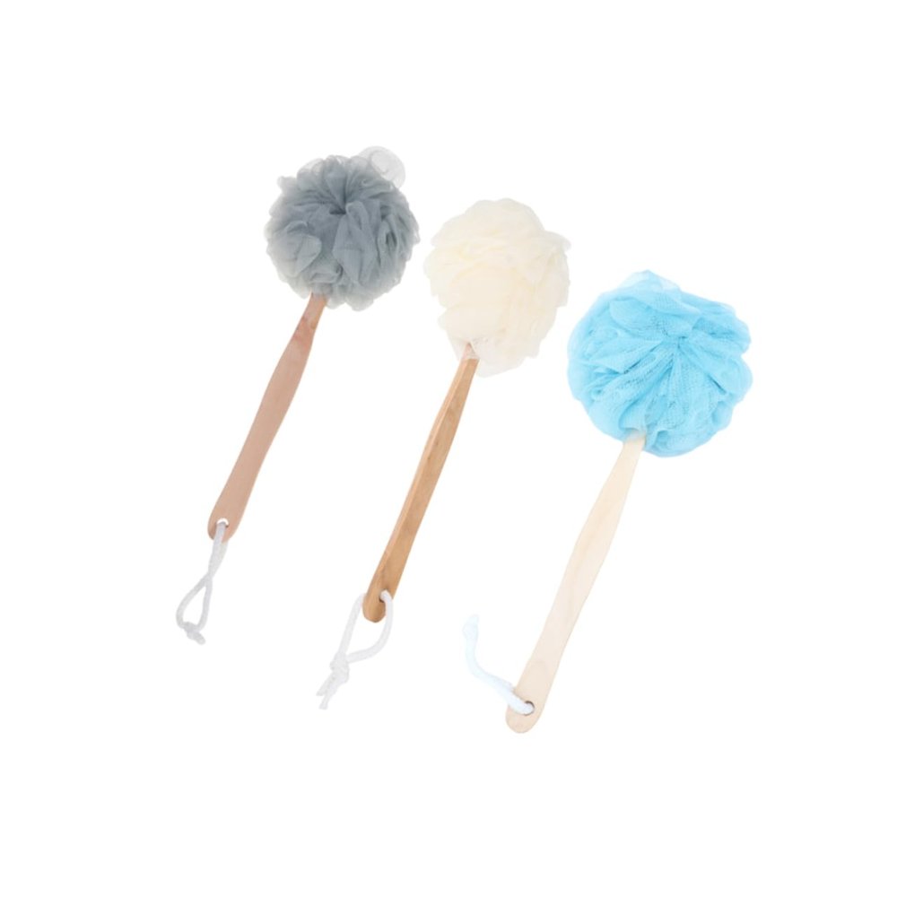 Gogogmee Bath Balls for Circulation, 3-Pack, with Long Wooden Handles