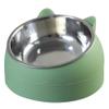 Stainless Steel Cat Bowl with Non-Slip Base, 15° Tilted, Green, 100 mL view 1