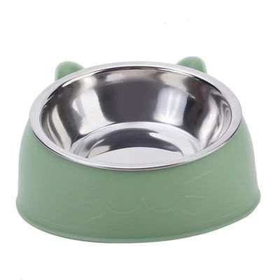 Dog and Cat Bowl, 100 ml, 15° Elevated, Non-Slip, Green
