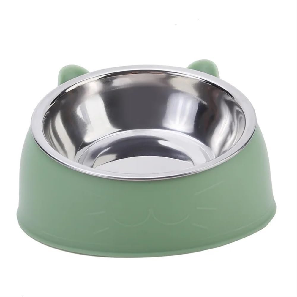Dog and Cat Bowl, 100 ml, 15° Elevated, Non-Slip, Green