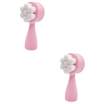 Beavorty 2-Piece Double-Sided Facial Cleansing Brushes, Pink