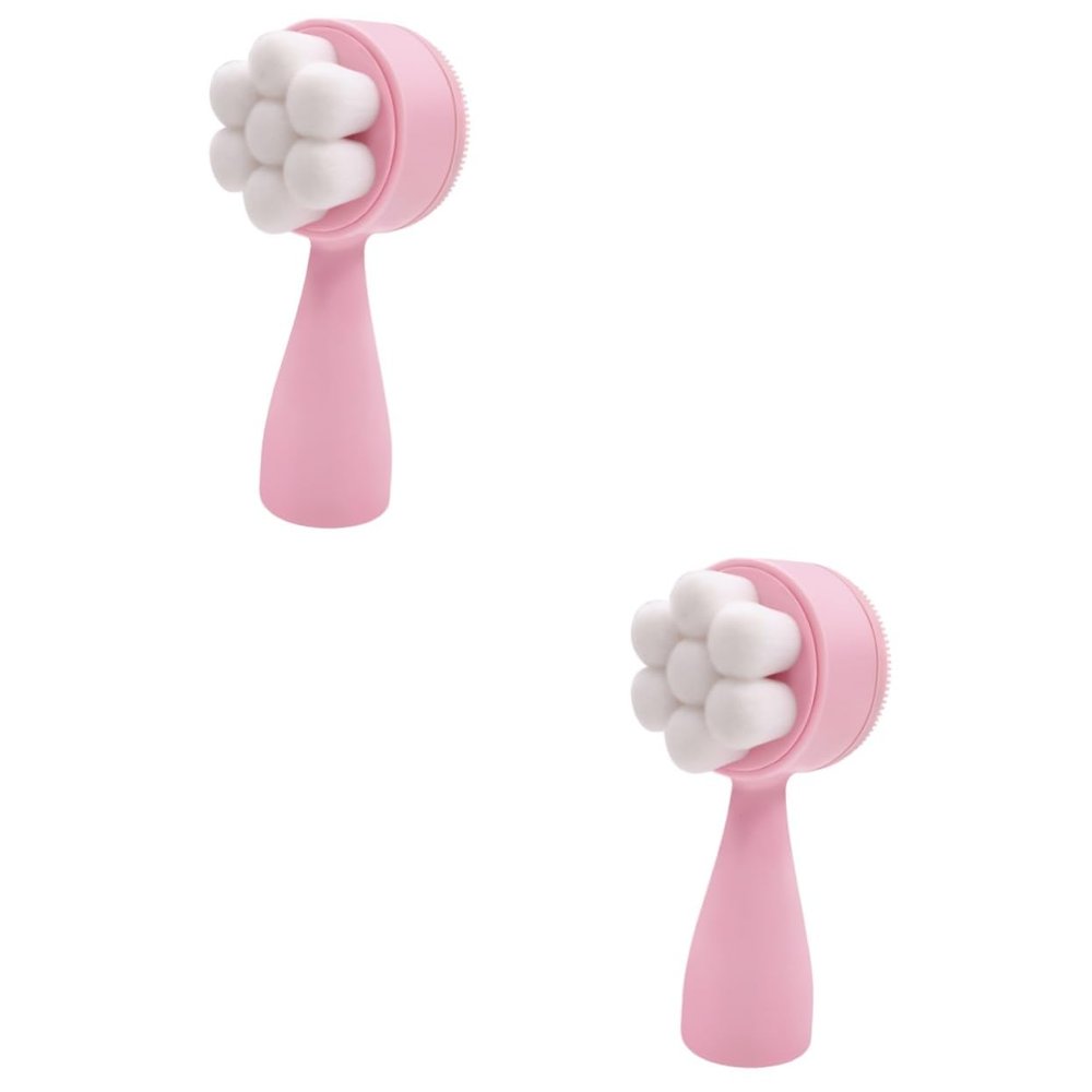 Beavorty 2-Piece Double-Sided Facial Cleansing Brushes, Pink