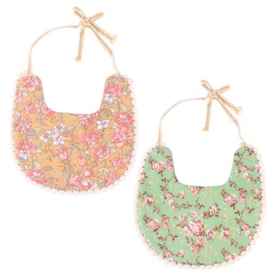 Abaodam 2-Pack Cotton Drool Bibs for Babies, Washable