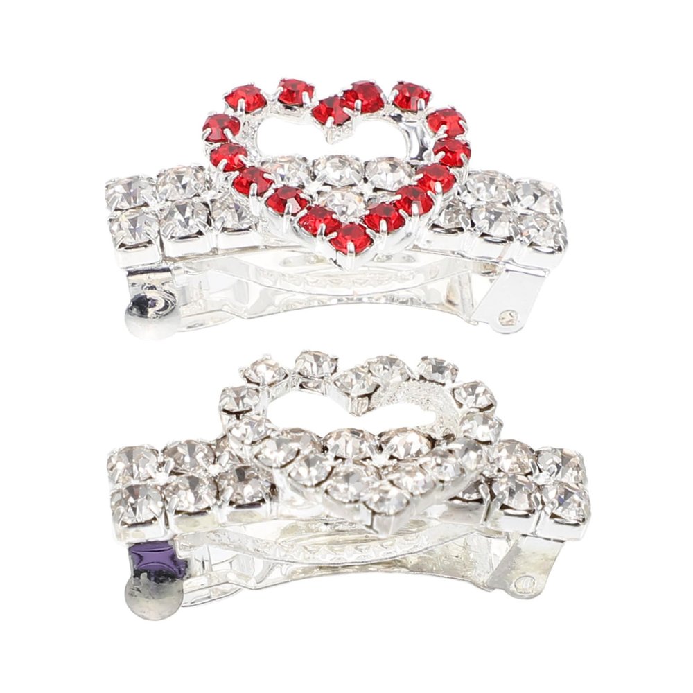 SEWOART 2-Pack Heart-Shaped Hairpins for Dogs