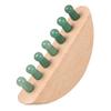 Wooden Jade Massage Comb with Wooden Handle, Wide-Toothed, 1 Pc., Round view 1