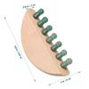 Wooden Jade Massage Comb with Wooden Handle, Wide-Toothed, 1 Pc., Round view 3