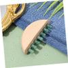 Wooden Jade Massage Comb with Wooden Handle, Wide-Toothed, 1 Pc., Round view 4