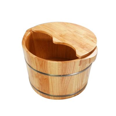 ONCLI Wooden Foot Bath Bucket with Lid, Solid Oak Foot Spa Tub, Easy to Use, Chaser of Light