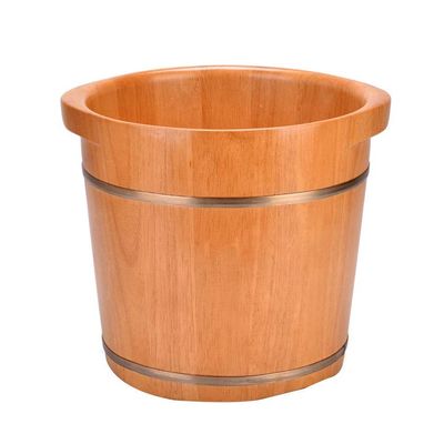 Wooden Foot Bath Bucket with Lid, Solid Oak, Size B
