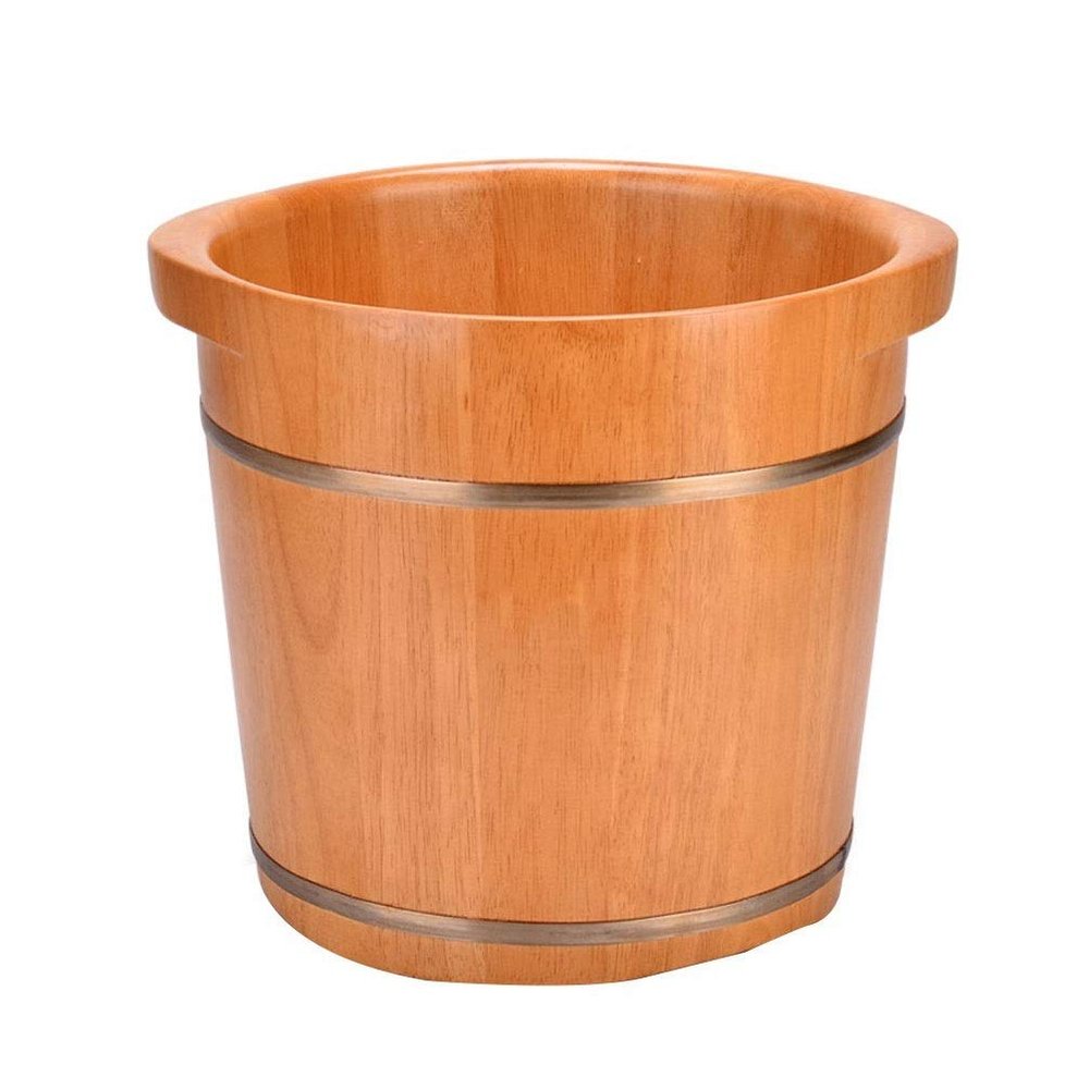 Wooden Foot Bath Bucket with Lid, Solid Oak, Size B