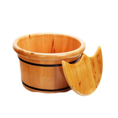 ONCLI Wooden Foot Bath Bucket, Solid Cedar Wood Foot Bath Tub with Lid, Foot-Washing Basin, Easy to Use, Quick Independence, Chaser of Light
