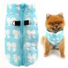SMALLLEE_LUCKY_STORE Padded Water-Resistant Winter Jacket with D-Ring for Small Dogs and Cats, Blue, XS view 1