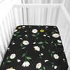 Hiseng 2-Pack Baby Fitted Sheets for Oval & Rectangular Mattresses, Soft Microfiber, 40 x 80 cm, Flower 8 view 3