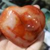 QINGQI Natural Carnelian Heart-Shaped Stone, Hand-Carved Love Crystal, Home Decor view 2