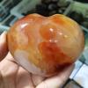 QINGQI Natural Carnelian Heart-Shaped Stone, Hand-Carved Love Crystal, Home Decor view 3