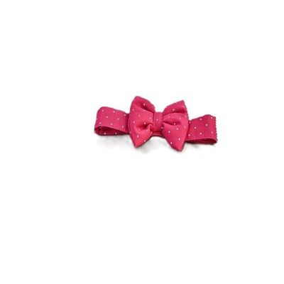 Dog Bow Tie, Pink with Dots, Velcro, 3 Sizes (XS)