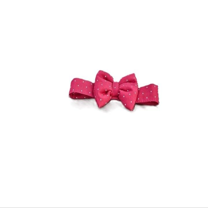 Dog Bow Tie, Pink with Dots, Velcro, 3 Sizes (XS)