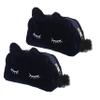 2-Piece Flocked Cat Cosmetic Bag, Navy Blue view 1