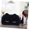 2-Piece Flocked Cat Cosmetic Bag, Navy Blue view 4