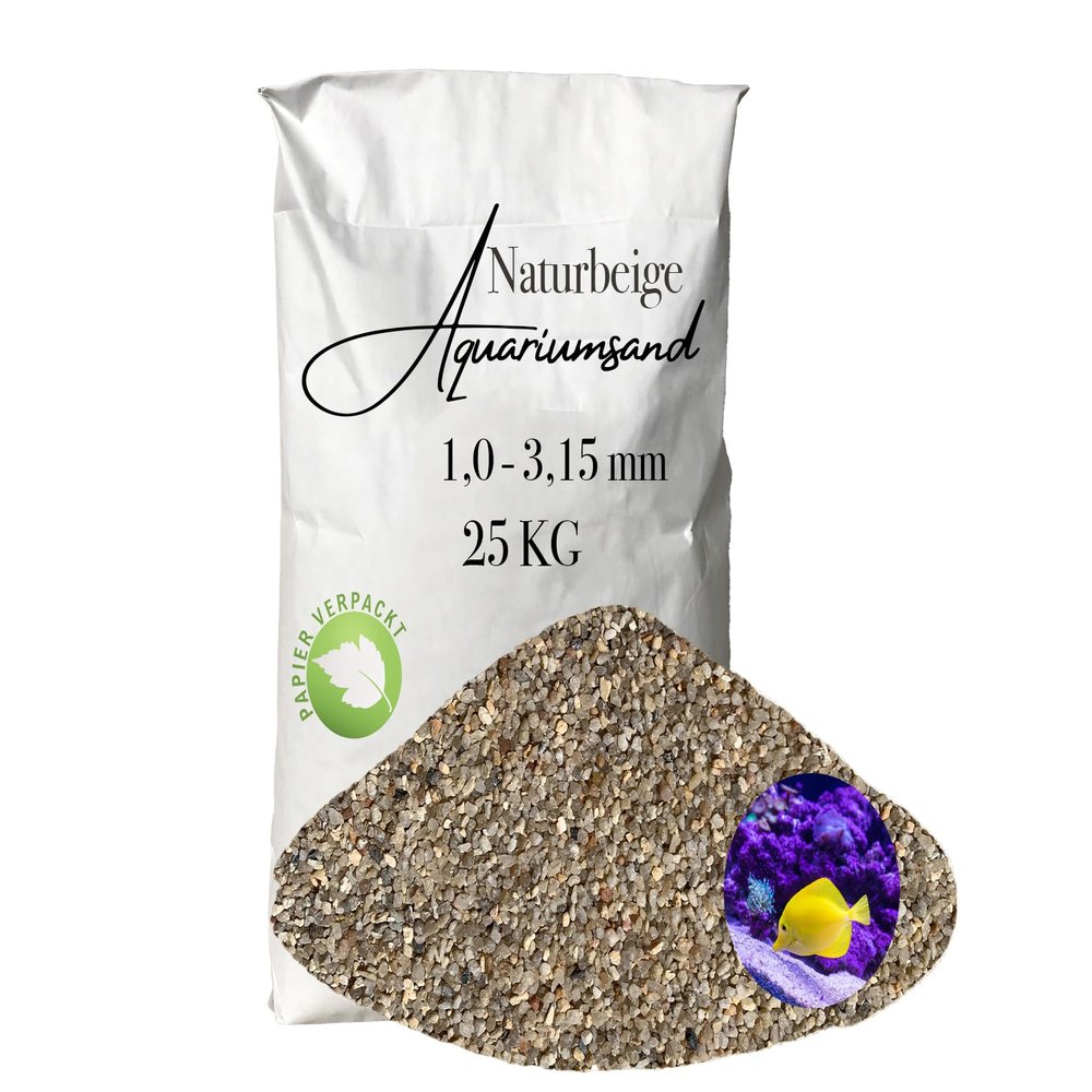 Beige Aquarium Gravel, 25 kg Bag, 1.0–3.15 mm