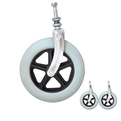 BEEGMA 2-Piece Walker/Wheelchair Replacement Front Wheels, Gray, 17 cm (7 in)