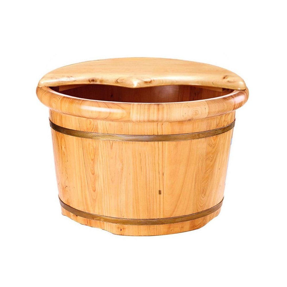GSKDBCC Wooden Barrel Foot Basin for Foot Baths, Solid Cedar Wood, Chaser of Light