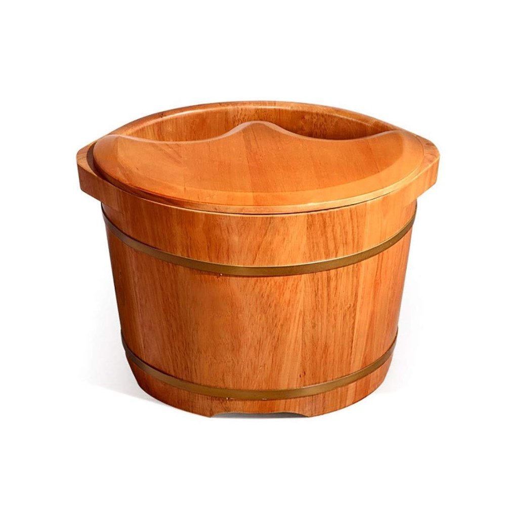 GSKDBCC Wooden Barrel Foot Bath for Adults, Pedicure Bucket, Chaser of Light