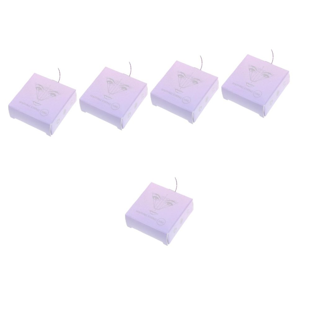minkissy 5-Box Eyebrow Mapping String Tool, Purple Nylon