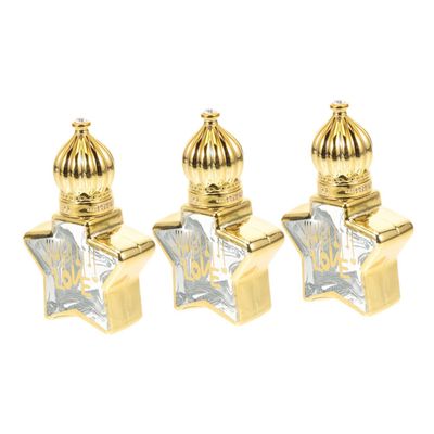 HONMEET 3-Pack Star Glass Roller Bottles, 10 mL, with Roll-On Closure