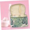 Canvas Cosmetic Bag, Large Travel Case with Monstera Leaf Pattern view 3