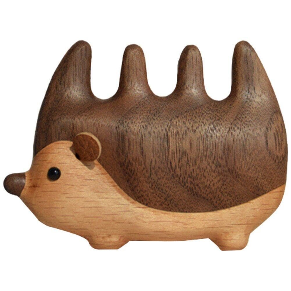 Wooden Hedgehog Massage Comb for Scalp and Hair