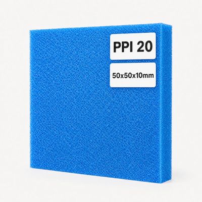 VIALIA Pond & Aquarium Filter Mat, 50 x 50 x 10 cm, PPI 20 Medium