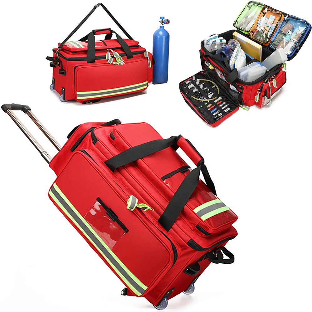 Large-Capacity Medical Trolley Bag, Empty First Aid Kit